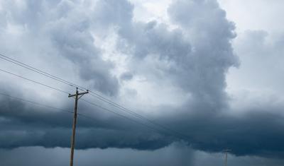 Thunderstorm over a field
