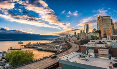 Seattle Sunset Marina Harbor 