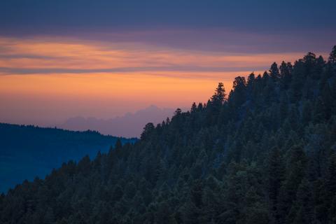 sunset in mountains
