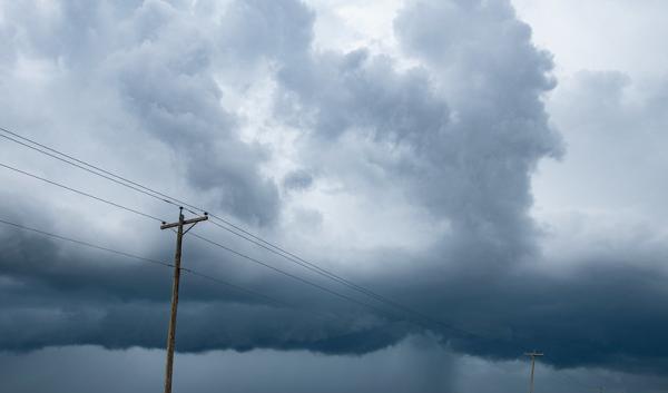 Thunderstorm over a field