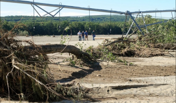 Flood damage on a Massachusetts farm following Hurricane Irene, August 2011. Image by John Appleton.